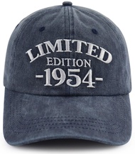 Limited Edition 1954 Hat, 70th Birthday Decorations Gifts, Adjustable Washed Cotton Baseball Cap for