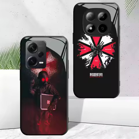 R-Resident-Evil Game Tempered Glass Phone Case for Xiaomi Redmi Note 12 13 14 15 Pro Plus + 12S 11S 