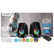 VINNFIER Icon 808 BTR USB Powered Speaker with 7 Modes LED Lights Bluetooth FM Radio USB Card Slot A