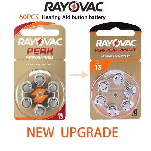 Newest Hearing Aid Batteries 60PCS / 10 Cards RAYOVAC PEAK 1.45V 13A A13 13 P13 PR48 Zinc Air Batter