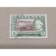 1960 $5 Malaya selangor 5 ringgit definitive stamp high value setem Malaysia