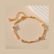 黃銅鍍18K真金細款腳鏈小圓球腳飾