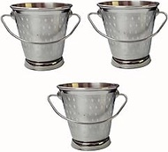 Abee Small Stainless Steel Serving Bucket Small Bucket for Serving (5 Inches) 200 ML (Pack of 3)