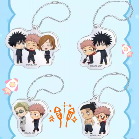Anime Acrylic Keychain for Jjk Yuji Itadori Megumi Fushiguro Nobara Kugisaki Kento Nanami Aoi Todo B