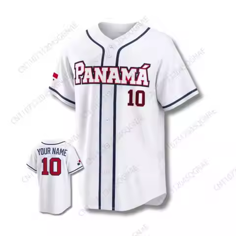 Panama Baseball Jersey Custom Name Number, Unisex Button Up Mesh Fan Shirt