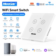 MeeGoo WiFi Smart Wall Switches Touch Glass Panel Smart Voice Timer Remote Control