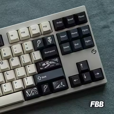 FBB Keycaps Fossil Amber Thermal Sublimation PBT Black Gray Custom DIY Magnetic Axis Cherry Profile 
