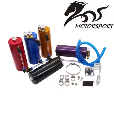 Universal 350ML Aluminum Racing Oil Catch Tank/Can Round Can Reservoir Turbo Oil Catch can