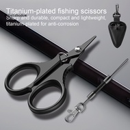 MO- Fishing Scissor with Anti-lost Hand Rope Sharp Serrated Blade Compact Design Portable Multi-func
