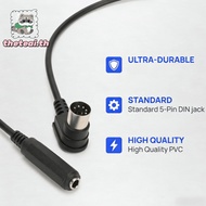 THETEAI 6.35mm to MIDI 5 Pin Cable, 30cm/11.8in 90 Degree Sound Adapter Cable, Universal 6.35mm Plug
