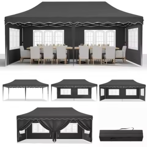 10x20ft Pop up Canopy Tent w/6 Sidewalls, Canopy Tents for Parties