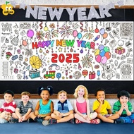 ADREE Giant Coloring Poster, Doodle DIY Coloring Doodle Art Banner, Interactive Happy  Year Art Craf