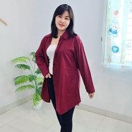 tunik jumbo wanita terbaru 2023/kemeja tunik oversize murah/tunik jumbo ls 120 cm katun kotak