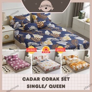 Premium Cotton Single 2in1 Queen 4in1 Bedsheet Set Cadar Murah Getah Keliling Pillow Case Bolster Ca