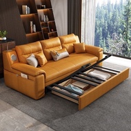 Sofa Bed Foldable Dual-purpose Sofa Nordic Technology Fabric Multi-functional Storage Sofa Bed （AQ）