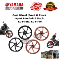 HITAM Yamaha CAST WHEEL SPORT RIM (GOLD &amp; BLACK) LC135 FI/LC135 FI SE - Sportrim Front Rear BLACK GOLD Color