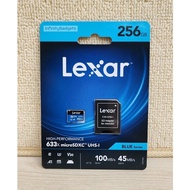 Lexar High-performance 256GB micro SD 633x Class 10 U3, V30, A1, 4K Memory Card SD Card
