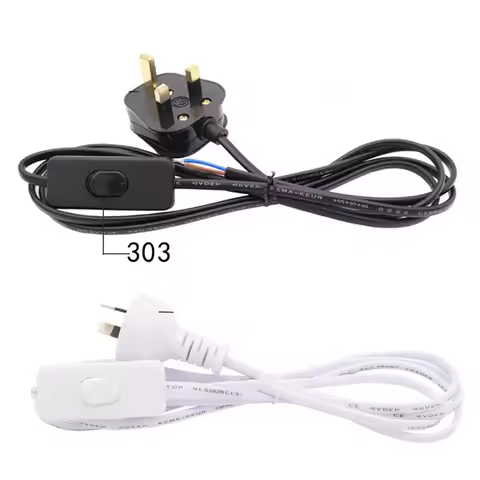 EU US UK AU 303 Online Switch Extension AC Power Cord European Australia Desktop LED Lighting Strip 