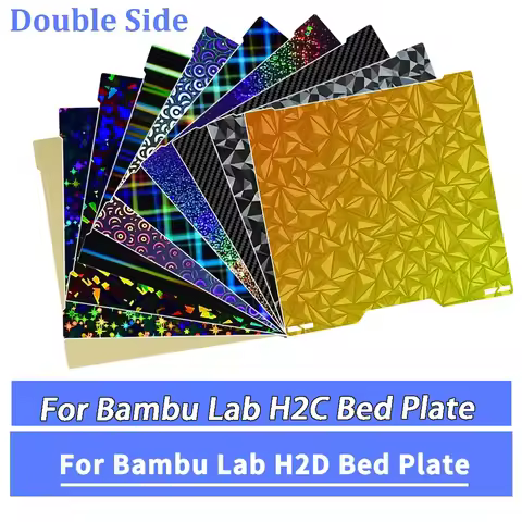 For Bambu Lab H2C H2D H2S Build Plate Bed Double Sided Printing PEI Spray Magnetic Spring Steel Film