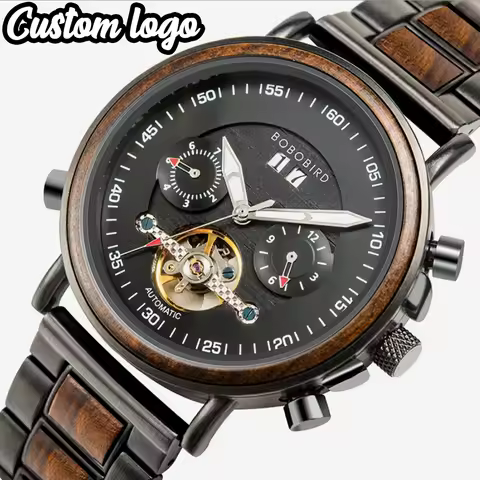 Mechanical Watch Men BOBO BIRD Wooden Automatic Wristwatch Man Fashion Business Auto Date Clock Wate