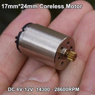 17mm*24mm 1724 Big Coreless Motor 6V-12V 28600RPM High Speed Electric Motor 12 teeth Gear for Tattoo
