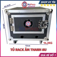 Tủ Rack Âm Thanh 8U Dày Dặn 4 Bánh Xe - Cánh Cửa - Quạt Làm Mát Tủ Máy Âm Thanh Nhỏ Gọn Bảo Vệ Thiết