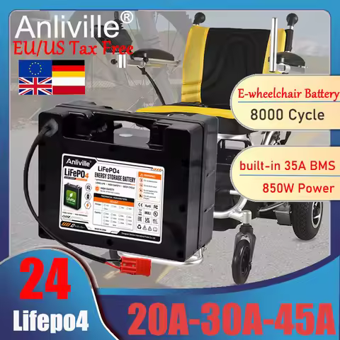 2026 New 24V 25.6V 20Ah 30Ah 45Ah Lifepo4 Electric Wheelchair Dedicated Lithium Battery for 25.6V Un