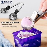 TIMEKEY Stainless Steel Ice Cream Scoops Stacks Ice Cream Digger Non-Stick Fruit Ice Ball Maker Watermelon Ice Cream Spoon Tool B7K1