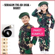 Seragam TNI anak kumplit satu setel baju kostum ABRI anak tk POCIL