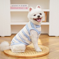 Cute Dog Striped Vest Breathable Bamboo Cotton Pet Vest Cat Dirt Proof Vest