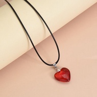 MERAH Red Heart Shaped Necklace Mini Necklace Red Heart Mini Mini Red Heart Necklace