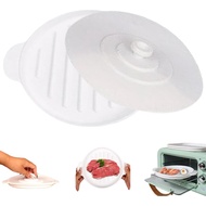 Microwave Bacon Tray with Lid 9.5x7.8 Inch Round Silicone Baking Pan Heat-Resistant Bacon Tray with 