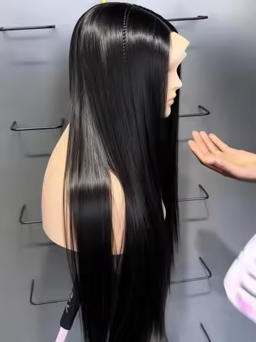 34 Inch 5x5 Glueless Brazilian Wig 250 Density Bone Straight HD Transparent Lace Frontal 13x6 13x4 f