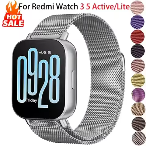 Metal Strap for Redmi Watch 5 Active Watchband for redmi watch 5 lite Magnetic loop Bracelet for red