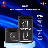 Rule 1 R1 Creatine 30/75 Servings Micronized Creatine Powder, Unflavored - Post Workout, Muscle