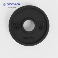 Decathlon Weight Training 0.5 Kg 28 Mm Steel Plate For Size 28 Mm.weight 0.5 Kg.-Black