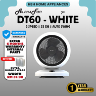 【EXTRA 6 MONTHS WARRANTY】ALPHA Motto DT60 DT360 G2 Desk Fan with 3 Blades 3 Speed Setting (7")