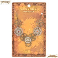HUHNOT Steampunk Gear Pendant Necklace, Punk Gothic Jewelry Accessories Mechanical Clock Necklace, V