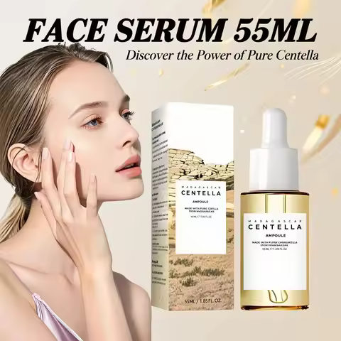 Madagascar Centella Asiatica Serum 55ml - Sensitive skin soothing formula with acne fighting，deep mo