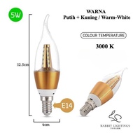 LILIN Yellow LED Candle Bulb Warm White/ - E14 Fitting E27 LED Bulb