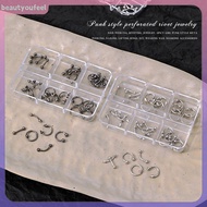Beautyoufeel 20/30/60PCS Alloy Retro Circle Nails Art Charms 3D Punk Style ck White Nail Parts Nail 
