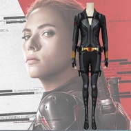 Marvel Black Widow Cosplay Costume: Natsha's Black Battle Outfit with Bodysuit Jumpsuit and Holster