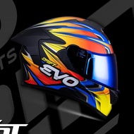 EVO GT-PRO DRIFT HELMET (REVO LENS) FULL FACE DUAL VISOR WITH FREE CLEAR LENS