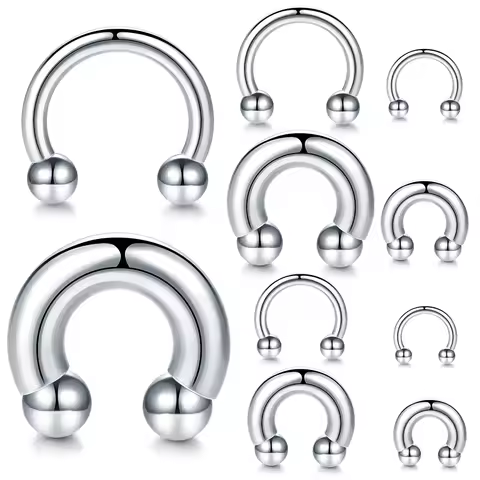 1PC Steel 00G-8G CBR Horseshoe Nose Ring Internal Thread Large Gauge Piercings Nose Ear Expander Sep
