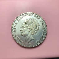 Koin Kuno Wilhelmina 25 Gulden 1919 Samping Huruf