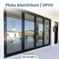Pintu Jendela Kaca Aluminium UPVC Kusen Sliding Swing Tralis Frame