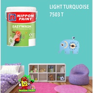 LIGHT TURQUOISE 7503 T ( 5L ) Nippon Paint Interior Vinilex Easywash Lustrous / EASY WASH / EASY CLEAN