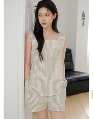 韓國限定品牌 JUUNEEDU 間條背心睡衣套裝 (2色) y2k 日本 martin 手鏈 鞋 衫 spao dossy marithe sanrio musinsa 包 袋