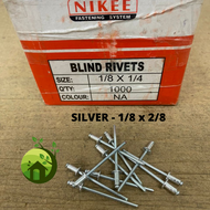 [1000pcs] 1/8” Silver (NA) Aluminium Blind Rivet/ Mata Ribet Paku Ribet Pop Rivet Blind Rivet 铆钉