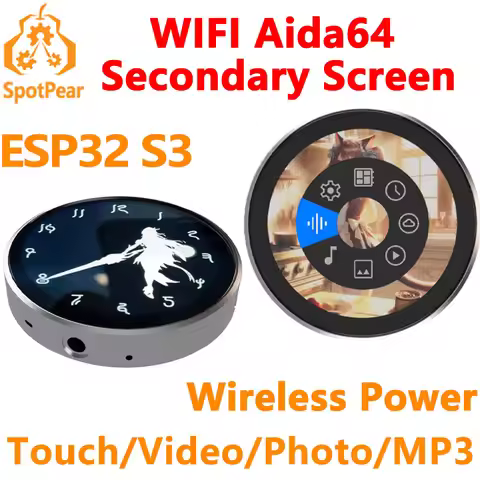 DeepSeek AI Voice Chat BOX EPS32-S3 1.8 inch Round LCD Display Touch WIFI AIDA64 Secondary Screen /V